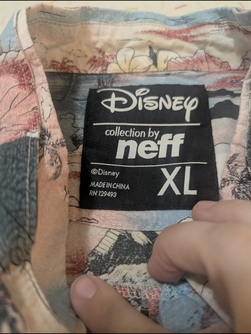 Neff x Disney Pinocchio and Monstro Hawaiian Print Button Down Shirt